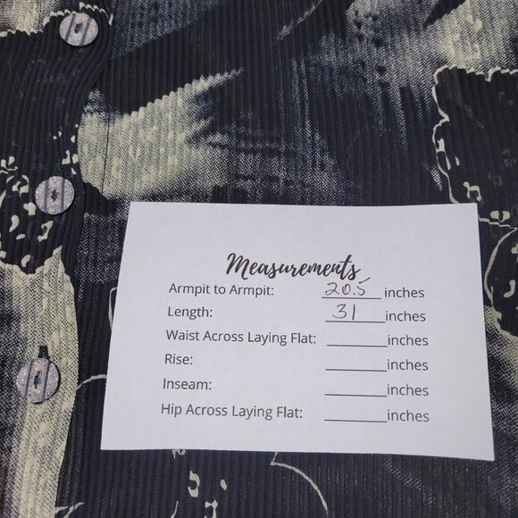 Lindi Black & White Abstract Accordion Pleat Tunic Semi Sheer Top Women's Size S - Picture 15 of 15